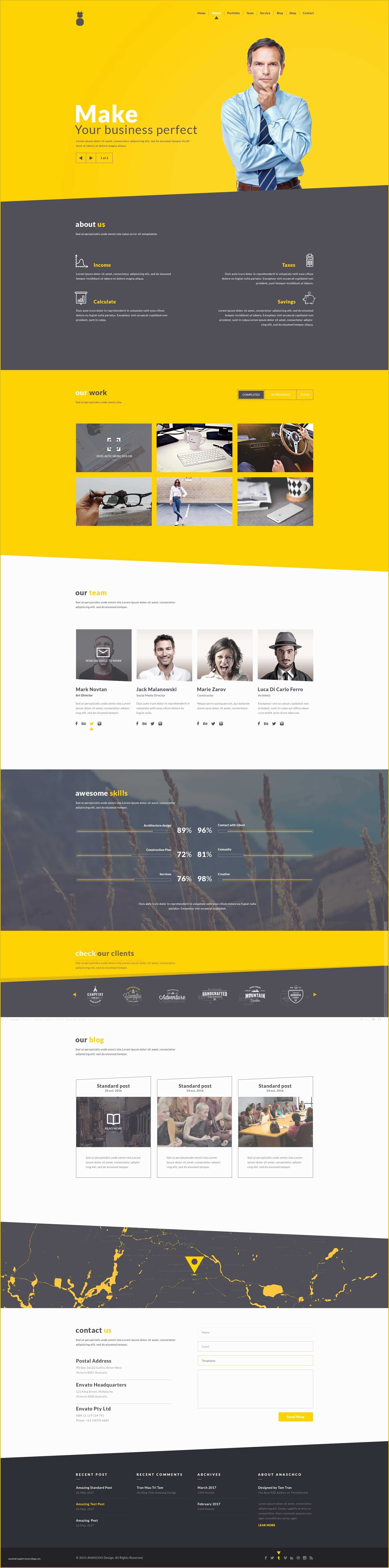 One Page Menu Template Free Of Ricardo Corporate E Page Template by Eanaszko