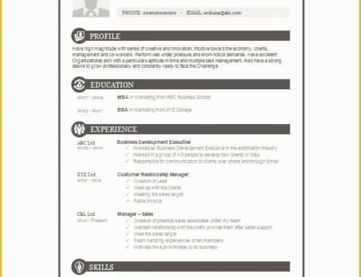 One Page Resume Template Free Of 16 E Page Resume Templates