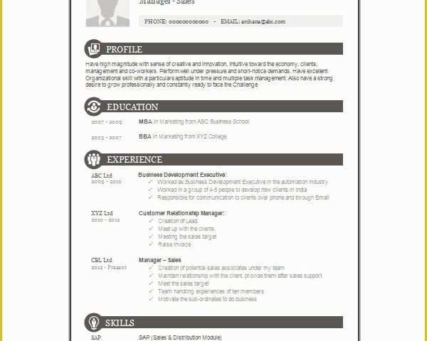 One Page Resume Template Free Of 16 E Page Resume Templates