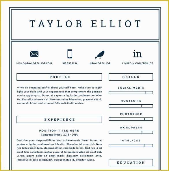 One Page Resume Template Free Of 41 E Page Resume Templates Free Samples Examples