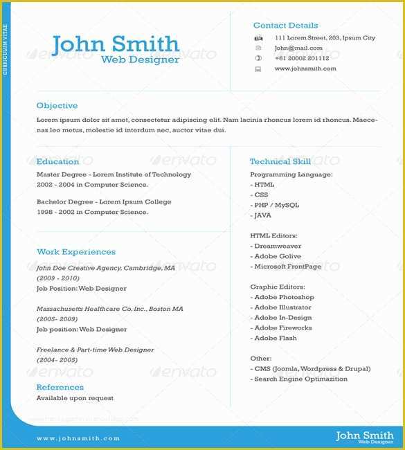 One Page Resume Template Free Of 41 E Page Resume Templates Free Samples Examples