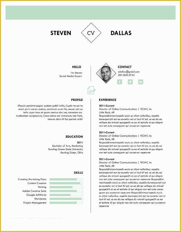 One Page Resume Template Free Of 41 E Page Resume Templates Free Samples Examples