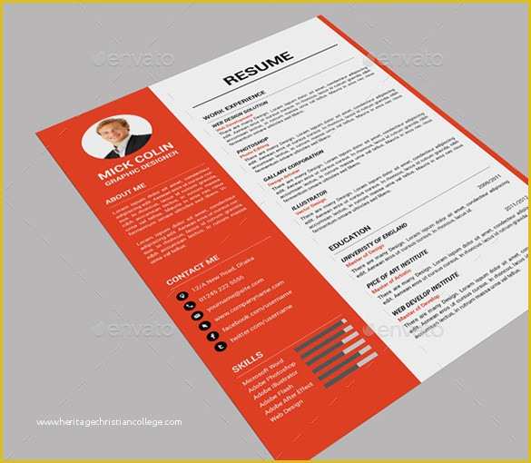 One Page Resume Template Free Of 41 E Page Resume Templates Free Samples Examples