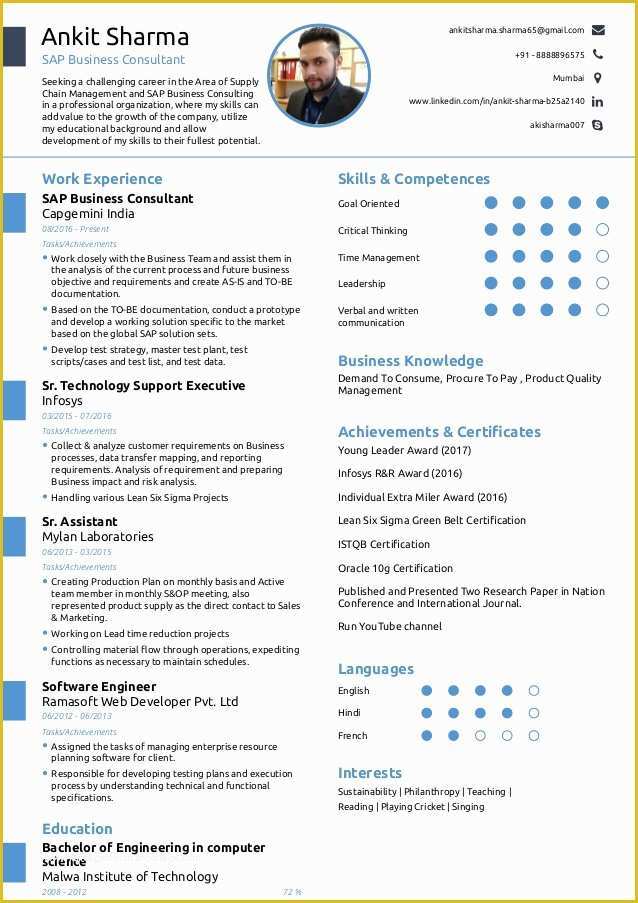 One Page Resume Template Free Of Beaufiful E Page Resume Gallery Simple and
