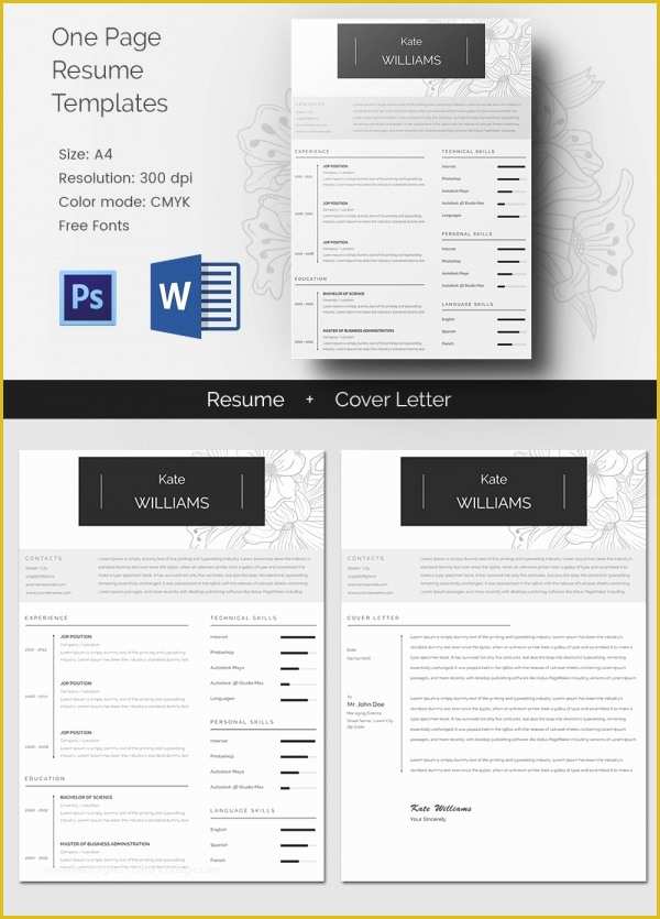 One Page Resume Template Free Of Creative Resume Template 79 Free Samples Examples