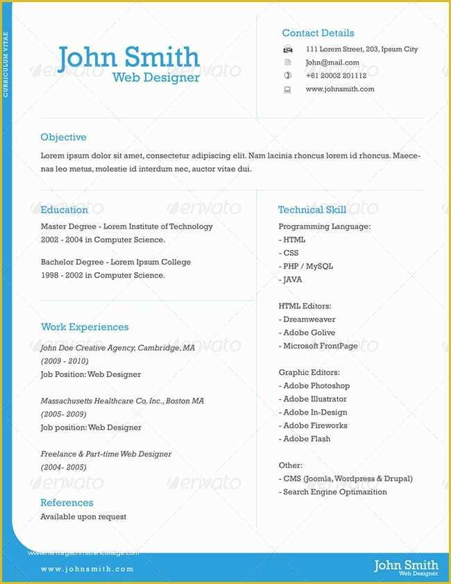 One Page Resume Template Free Of Professional E Page Resume Resume Writing Tips