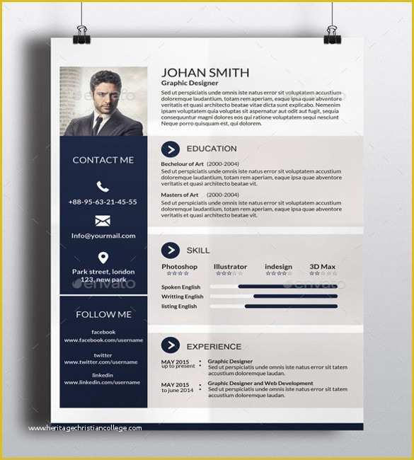 One Page Template Free Of 41 E Page Resume Templates Free Samples Examples