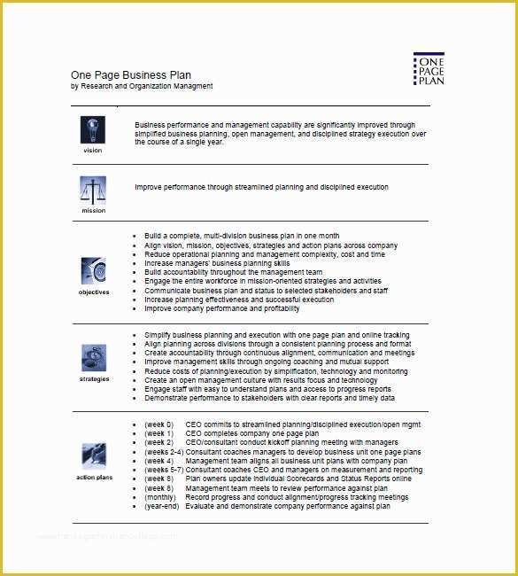 One Page Template Free Of E Page Business Plan Template 12 Free Word Excel Pdf