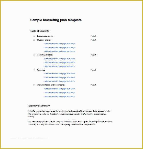 One Page Template Free Of E Page Marketing Plan Template – 16 Free Sample
