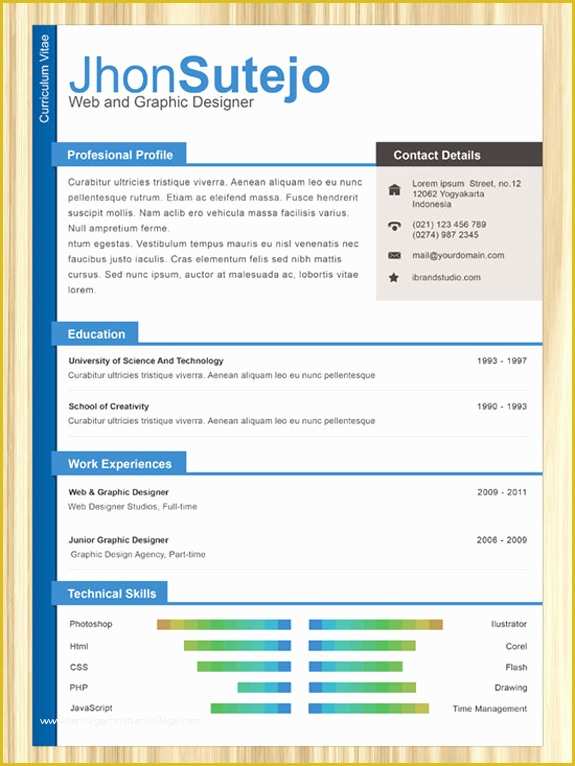 One Page Template Free Of Free Professional Line E Page Resume Templates