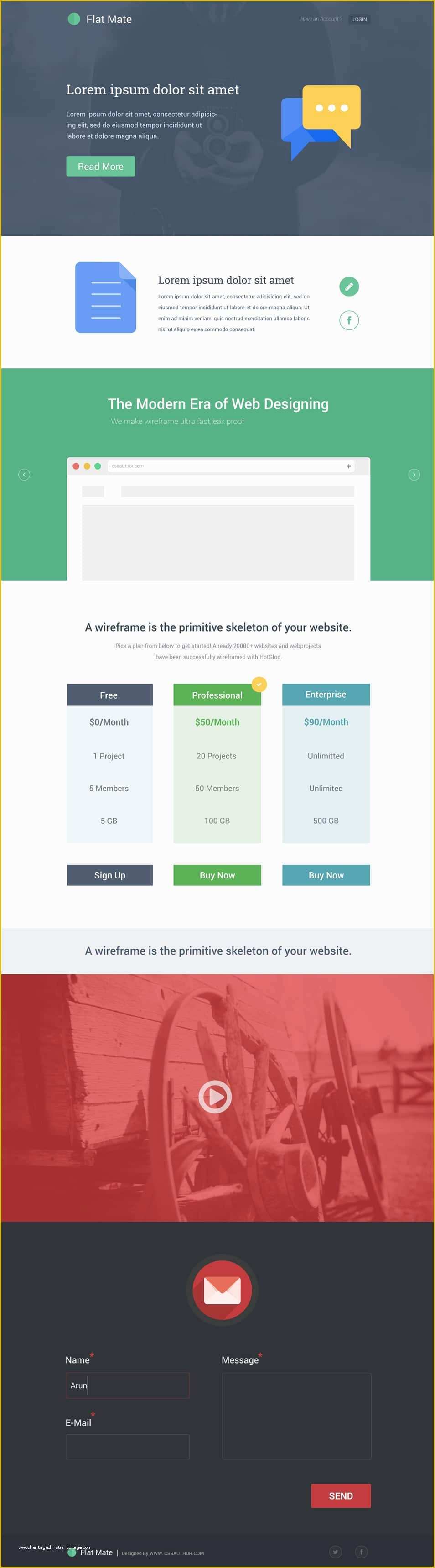 One Page Template Free Of Free Single Page Website Design Template Psd Css Author