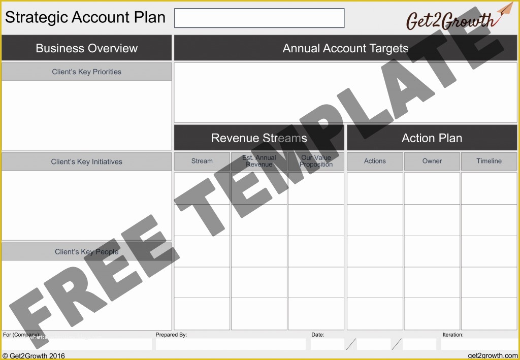 One Page Template Free Of the E Page Account Plan Template