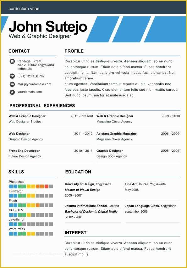 One Page Template Free Of top 3 Resume Templates In Month Of July 2014