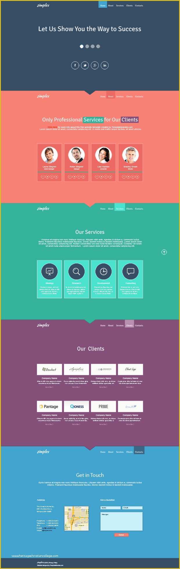 One Page Template Wordpress Free Of เทมเพลตฟรี Flat Design สำหรับบริษัท • Stoms