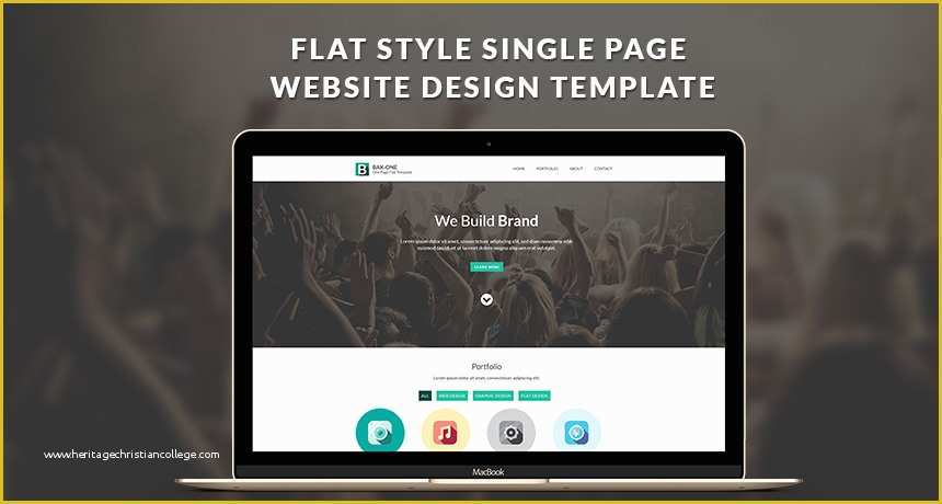 One Page Template Wordpress Free Of Free Flat Style Single Page Website Design Template HTML