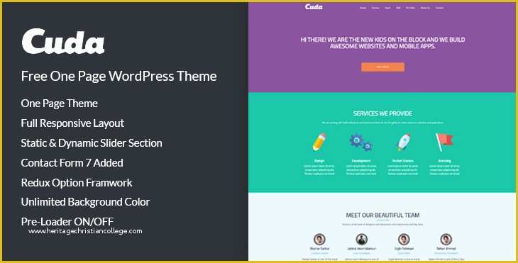 One Page Template Wordpress Free Of Freee Donwload Cuda E Page HTML Template Codexcoder