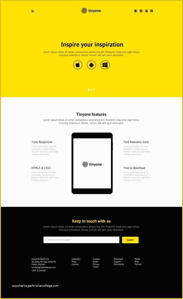 One Page Template Wordpress Free Of Tinyone Psd E Page Template