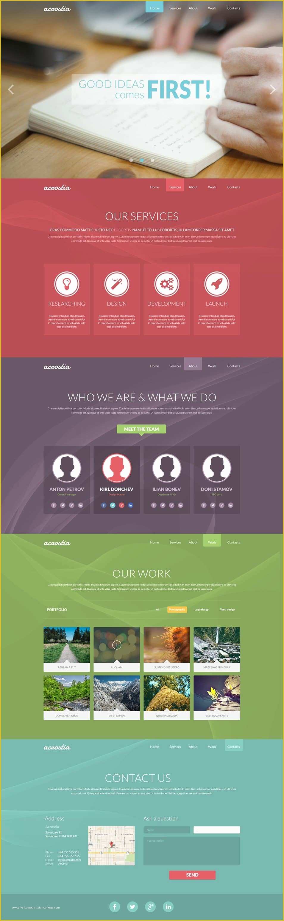 One Page Website Template Free Of Free Single Page Website Templates Psd Css Author