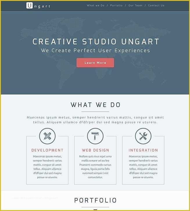 One Page Website Template Free Of Free Ungart Flat E Page Website Psd Template Titanui