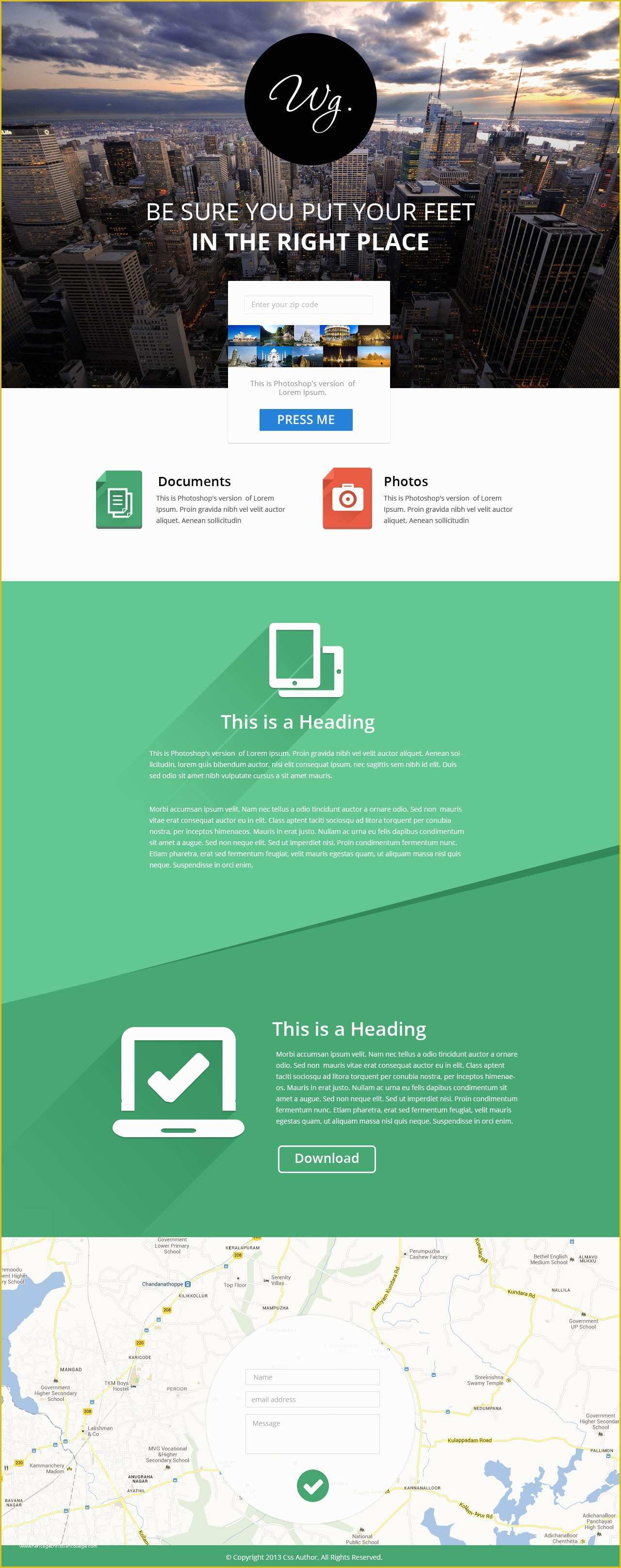 One Page Website Template Free Of Single Page Free Website Template HTML