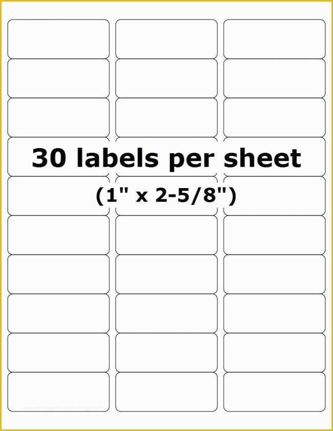 One Sheet Template Free Of Address Shipping Labels Return Address Label 30 Labels Per