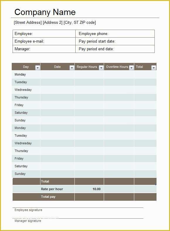 One Sheet Template Free Of Free Printable Multiple Employee Time Sheets Excel