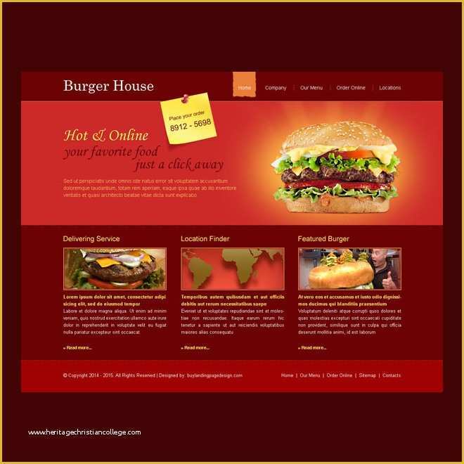 Online Food ordering Website Templates Free Download Of Colorful and attractive Online Burger ordering Website