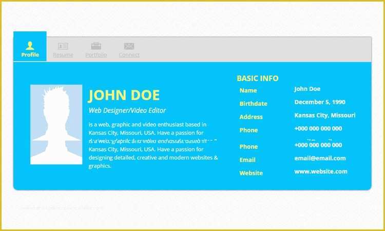 Online Resume Website Template Free Of 20 Best Free HTML Resume Templates to Download Trendytheme