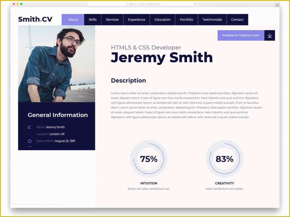 Online Resume Website Template Free Of 27 Free Bootstrap Resume Templates for Effective Job