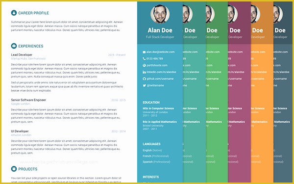 Online Resume Website Template Free Of Free Bootstrap Resume Cv Template for Developers orbit