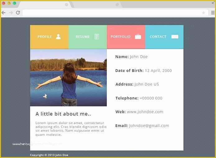 Online Resume Website Template Free Of Free Flat Psd Resume Website Template Titanui
