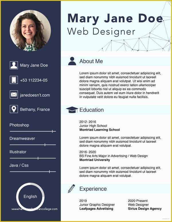 Online Resume Website Template Free Of Web Designer Fresher Resume Cover Letter Portfolio