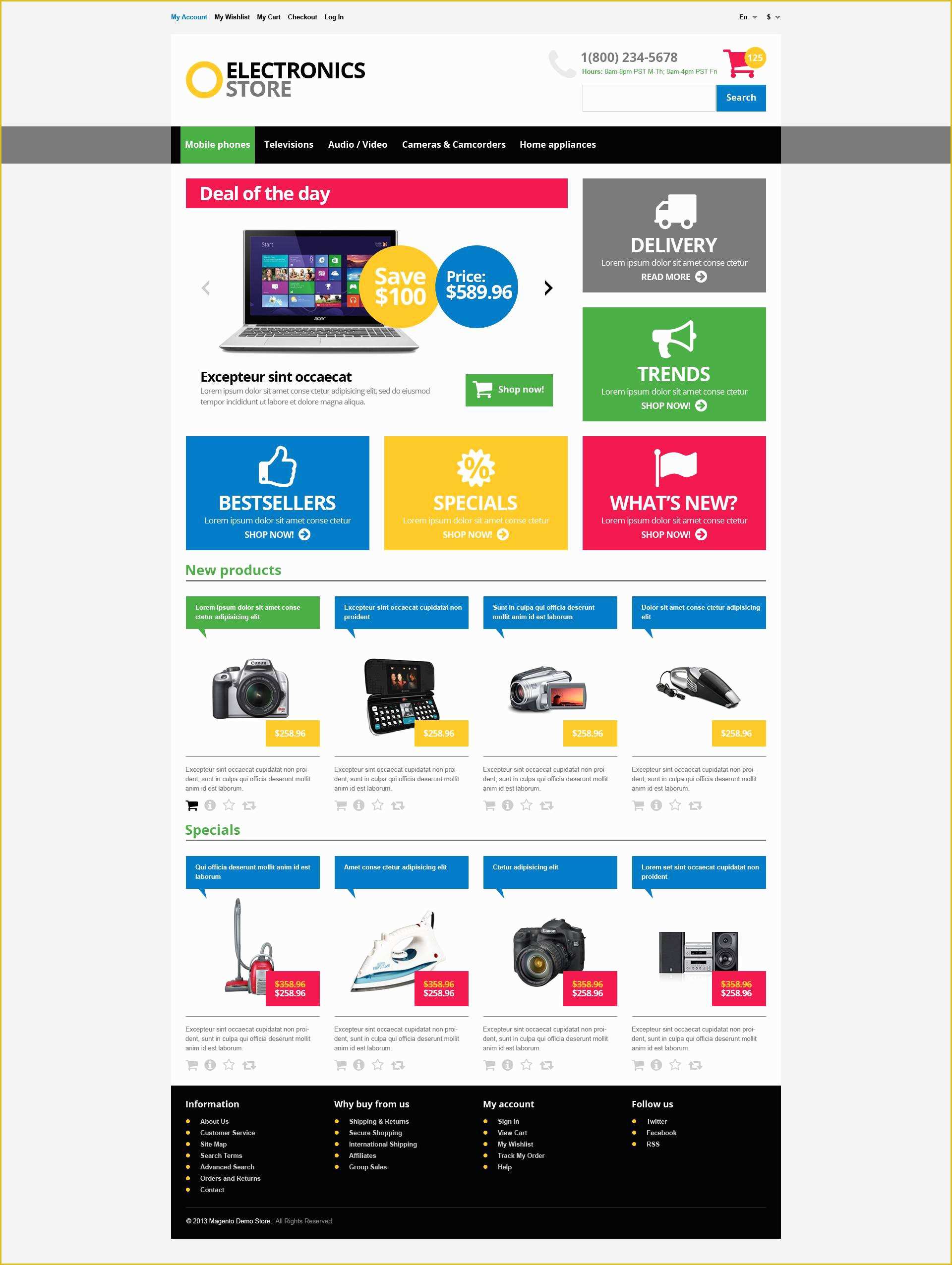 Online Store HTML Template Free Of Responsive Electronics Store Magento theme