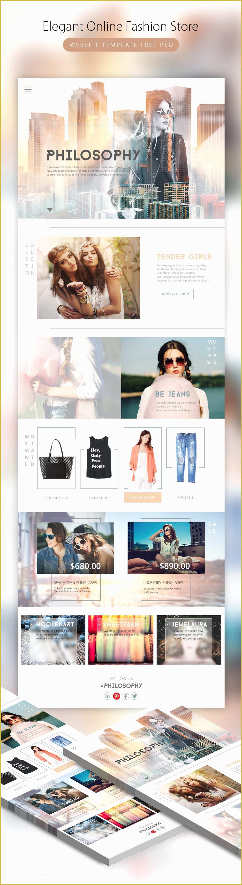 Online Store Template Free Download Of Elegant Line Fashion Store Website Template Psd Download
