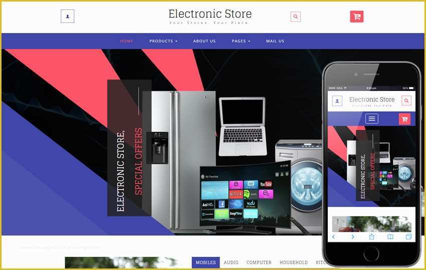 Online Store Template Free Download Of Mobile Shop Website Templates Free E Merce