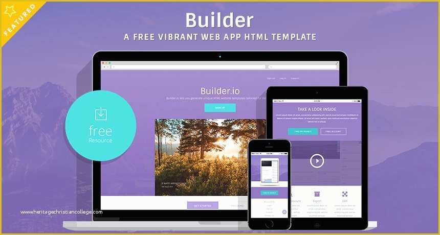 Online Website Builder Free Templates Of Builder A Free Vibrant Web App HTML Template
