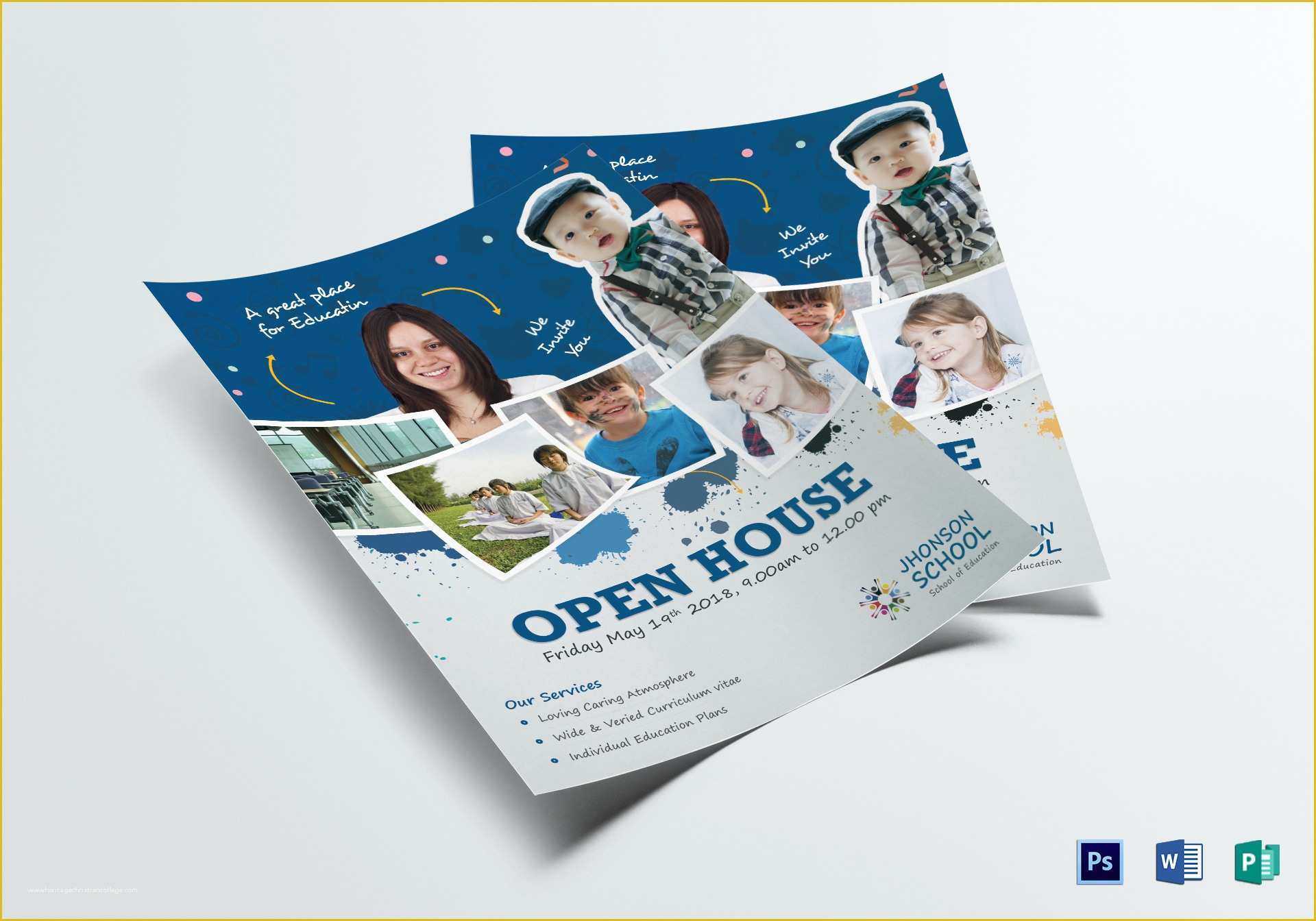 Open House Flyer Template Free Publisher Of Kids Open House Flyer Design Template In Psd Word Publisher