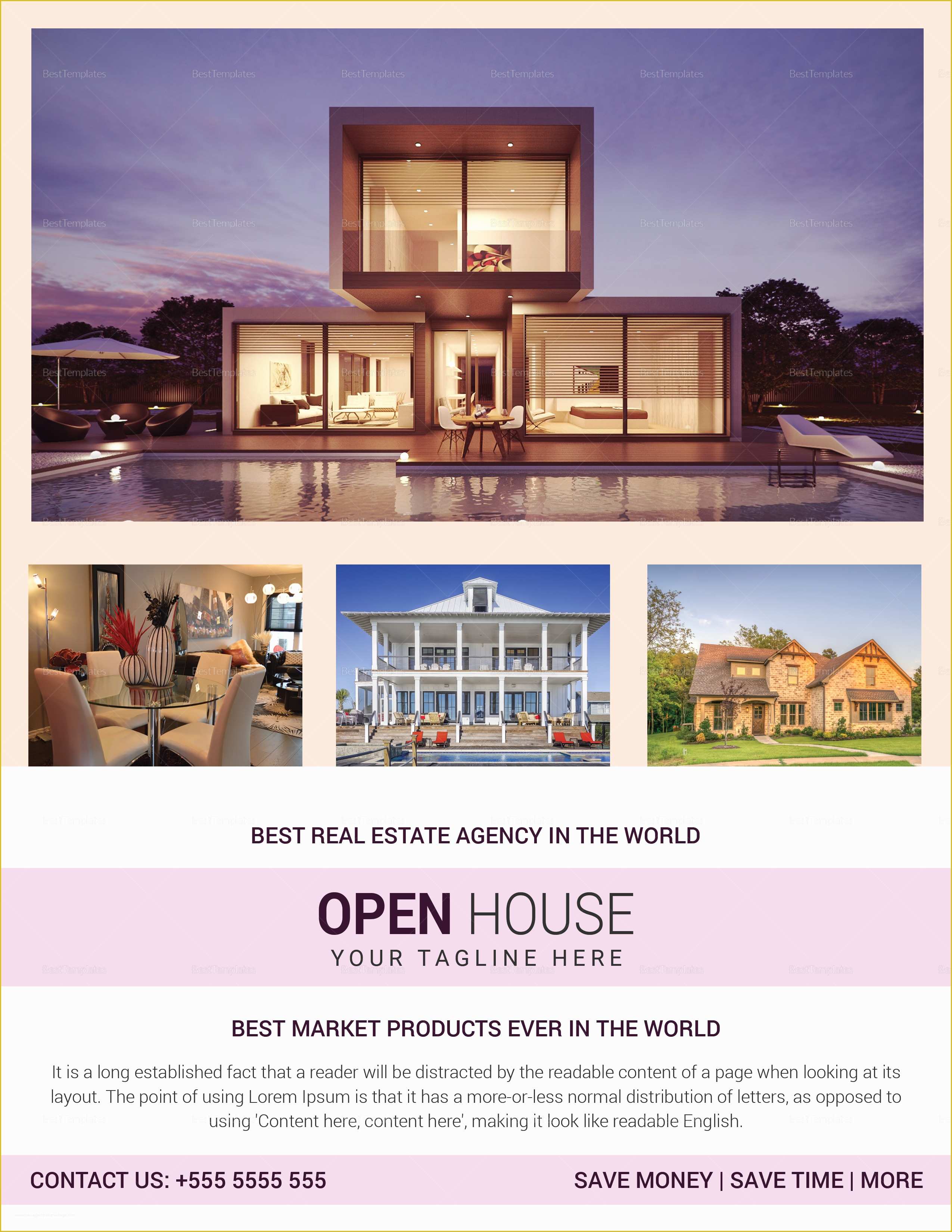 Open House Flyer Template Free Publisher Of Real Estate Agency Open House Flyer Design Template In