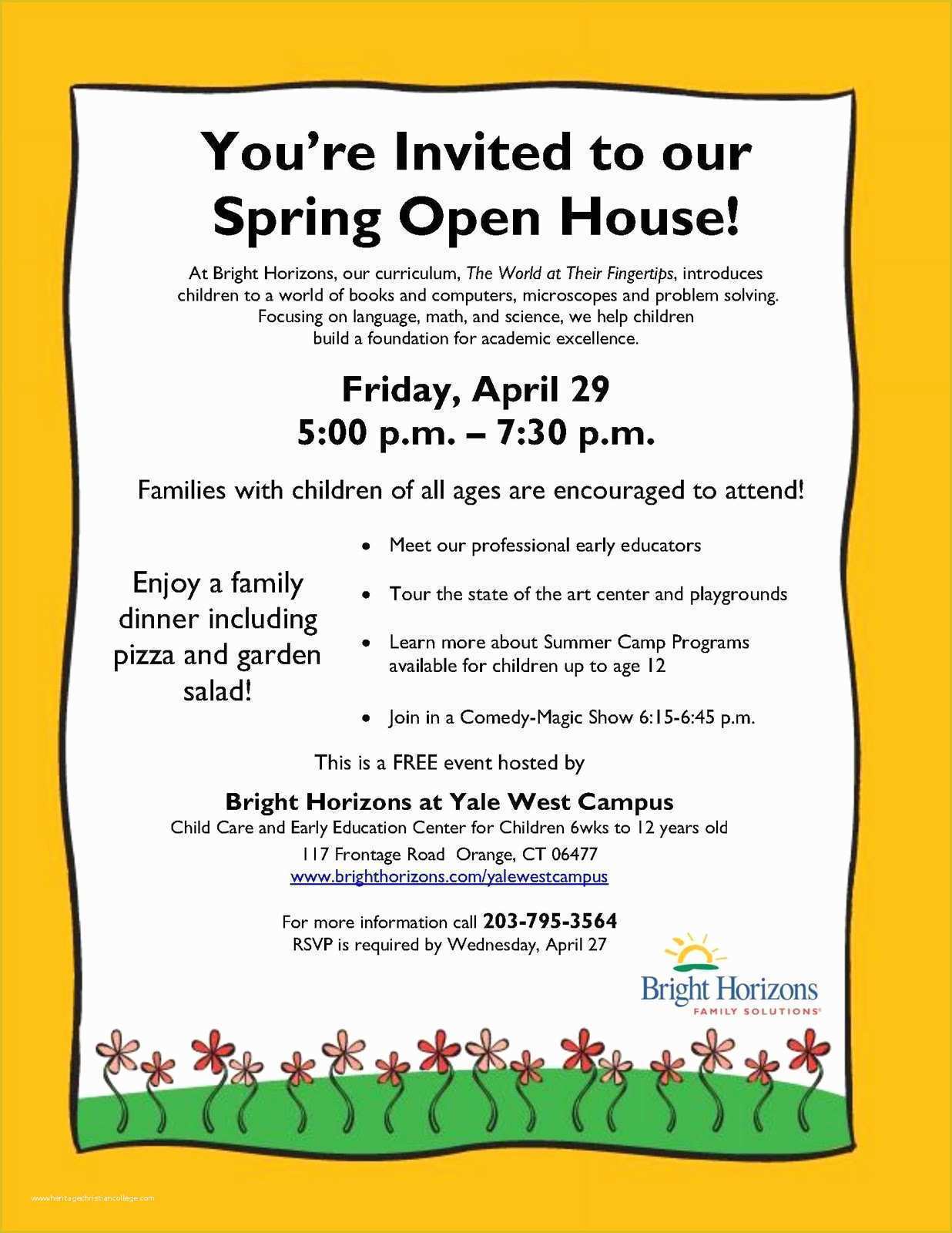 Open House Flyers Template Free Of School Open House Brochure Template to Pin On