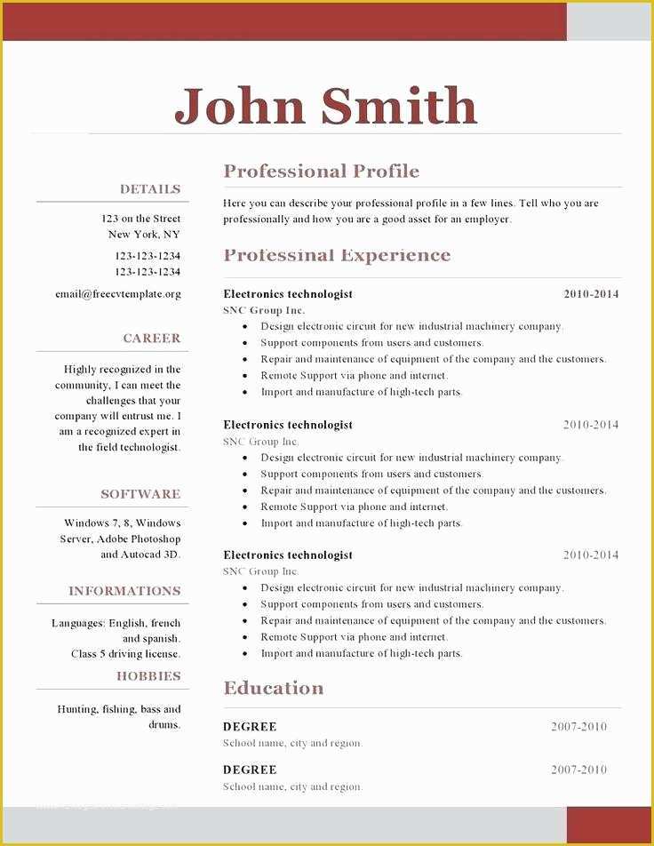 Open Office Resume Templates Free Of Resume Templates for Openoffice Free Download