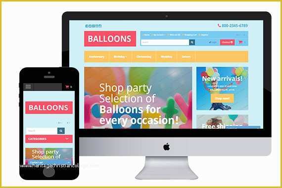 Opencart Templates Free Of Balloons Free Responsive Opencart theme