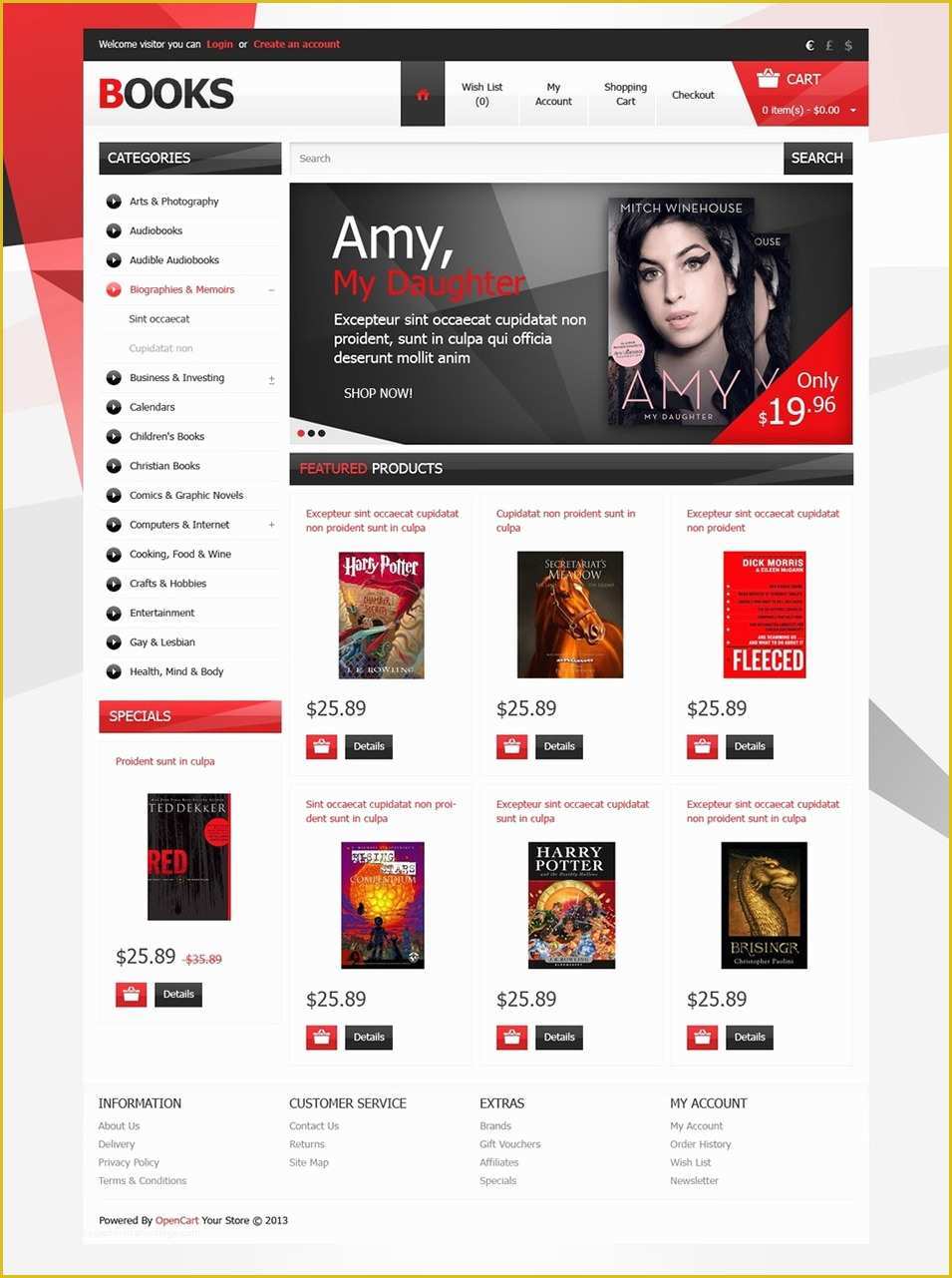 Opencart Templates Free Of Bookstore Open Cart Website Templates & themes