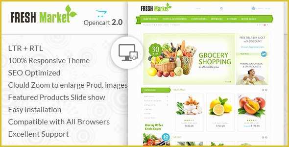 Opencart Templates Free Of Fresh Market Opencart Responsive theme themelock