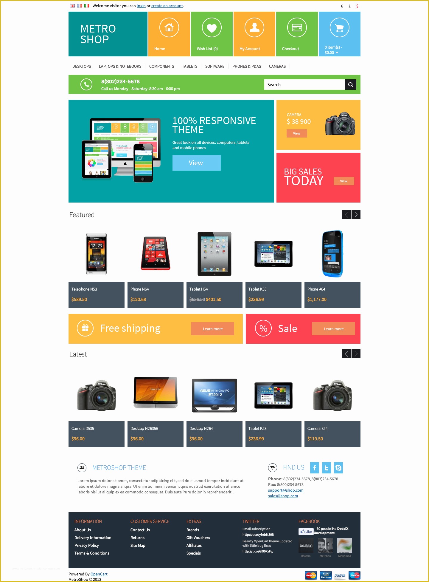 Opencart Templates Free Of Metroshop Premium Opencart theme by Dedalx