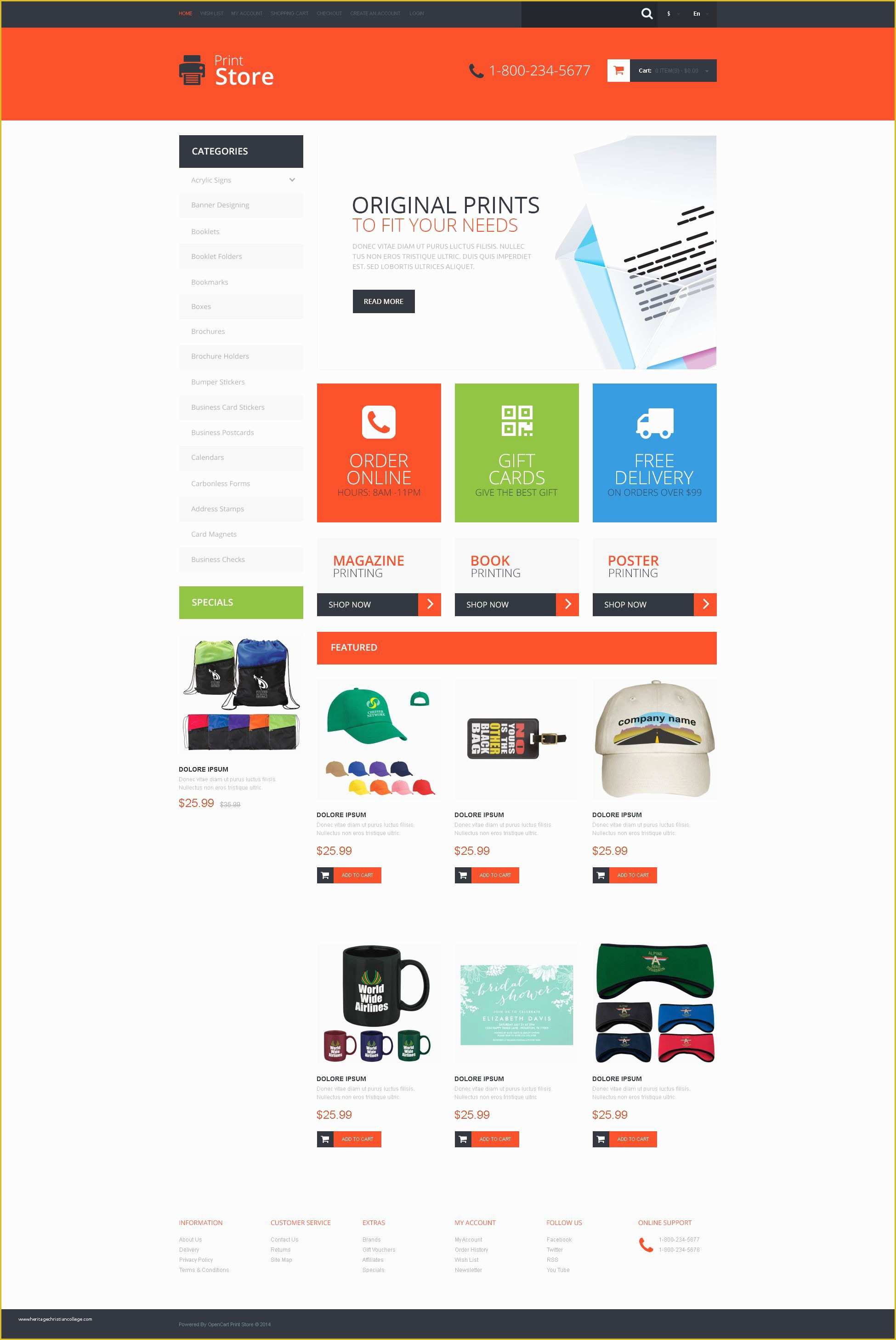 Opencart Templates Free Of Print Shop Responsive Opencart Template