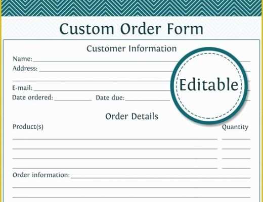 Order form Template Free Download Of Custom order form Fillable Business Planner Printable