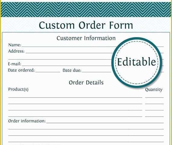 Order form Template Free Download Of Custom order form Fillable Business Planner Printable