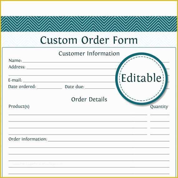 Order form Template Free Download Of Custom order form Fillable Business Planner Printable