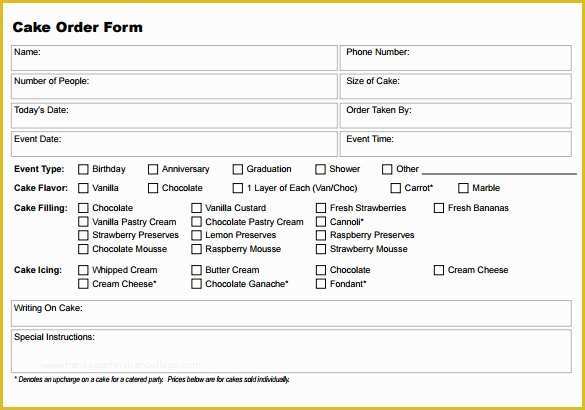 Order form Template Free Download Of Sample Cake order form Template 16 Free Documents