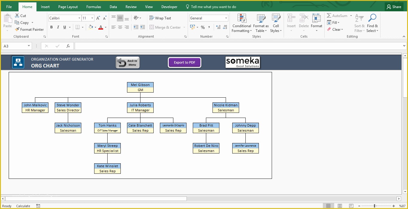 Org Chart Free Templates Excel Of Automatic organizational Chart Maker Excel Template